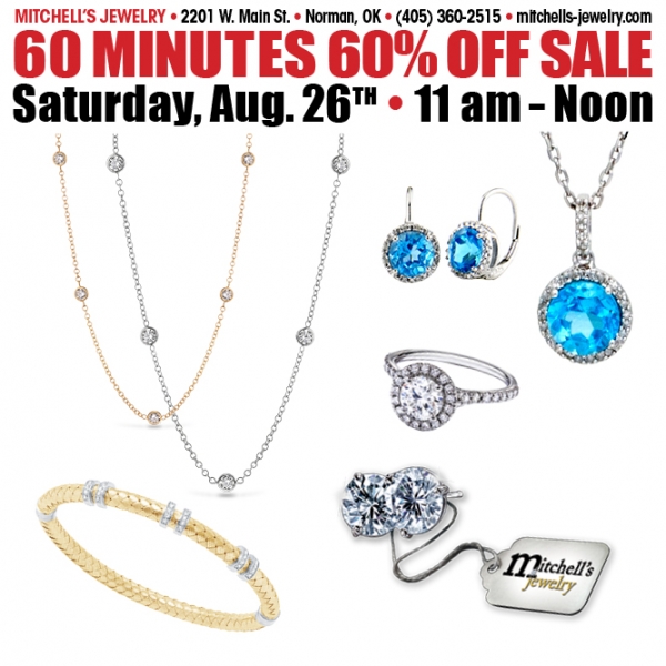 60 MINUTES 60% OFF happens this Saturday from 11am to Noon!